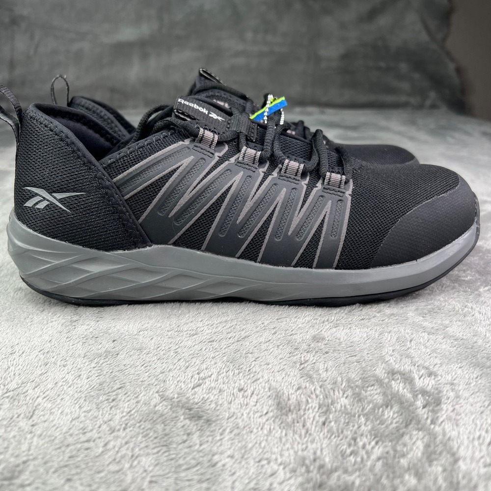 Reebok Astroride Work Shoes Mens 8‎ Black Athletic Steel Toe Sneakers MemoryTech